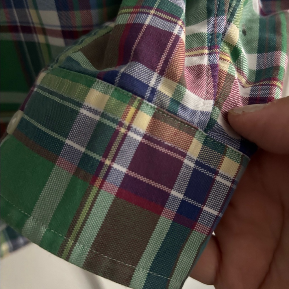 RALPH LAUREN Oxford Plaid Long Sleeve Button Up Shirt Mens XL Preppy Casual - Picture 4 of 7